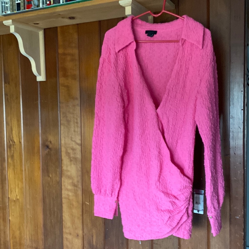 Pink wrap mini dress!!! Work or a night out!!! Bought off revolve recently!